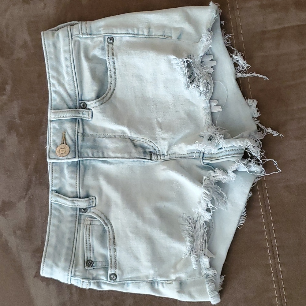 American eagle light wash shorts size  2